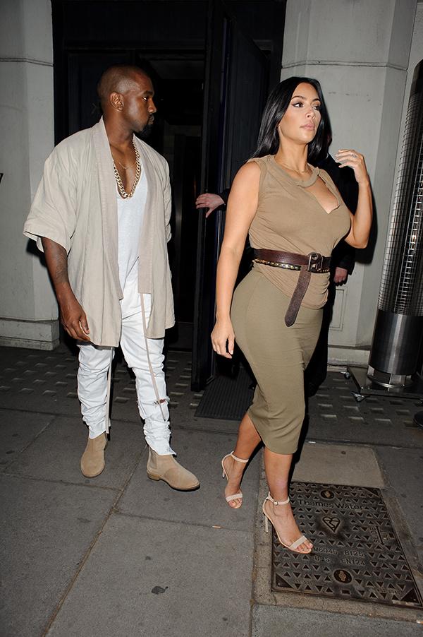 //kim kardashian pregnant waist kanye west hakkasan mayfair london