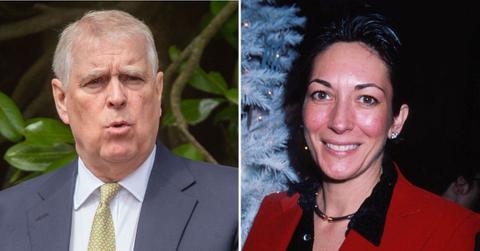 split photo of prince andrew and ghislaine maxwell