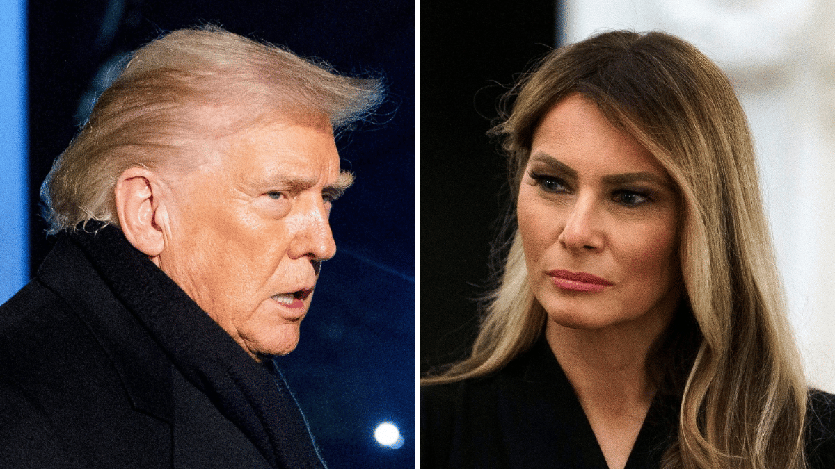 Split photo of Donald Trump, Melania Trump