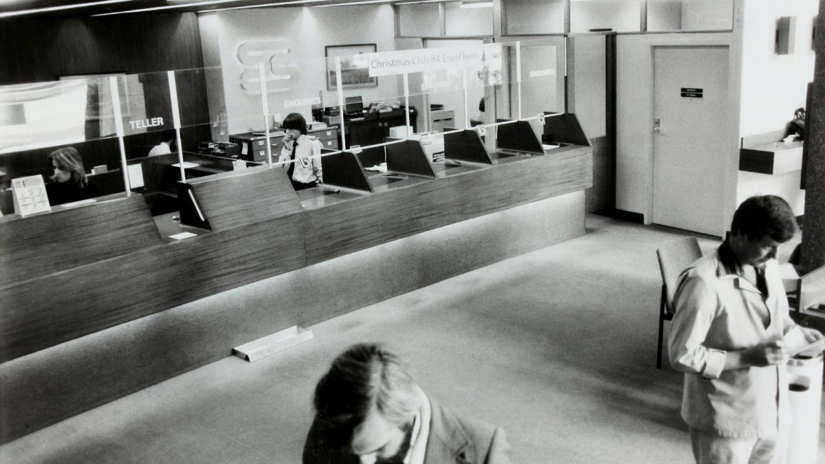 Photo of bank teller booths