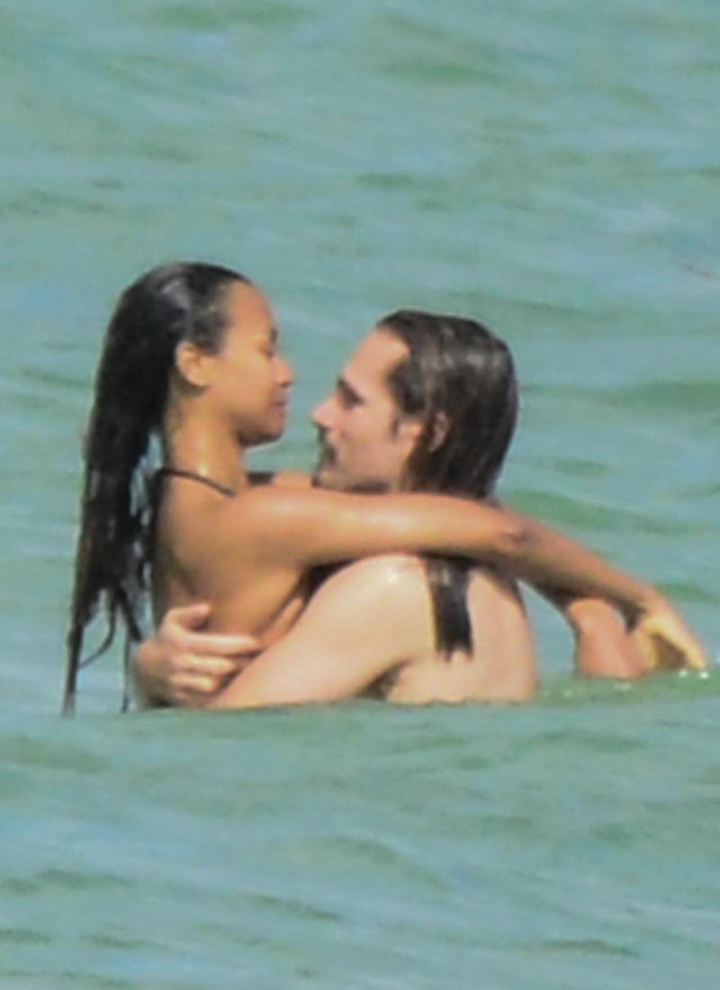 Zoe Saldana Post Baby Bikini Body Marco Perego Vacation