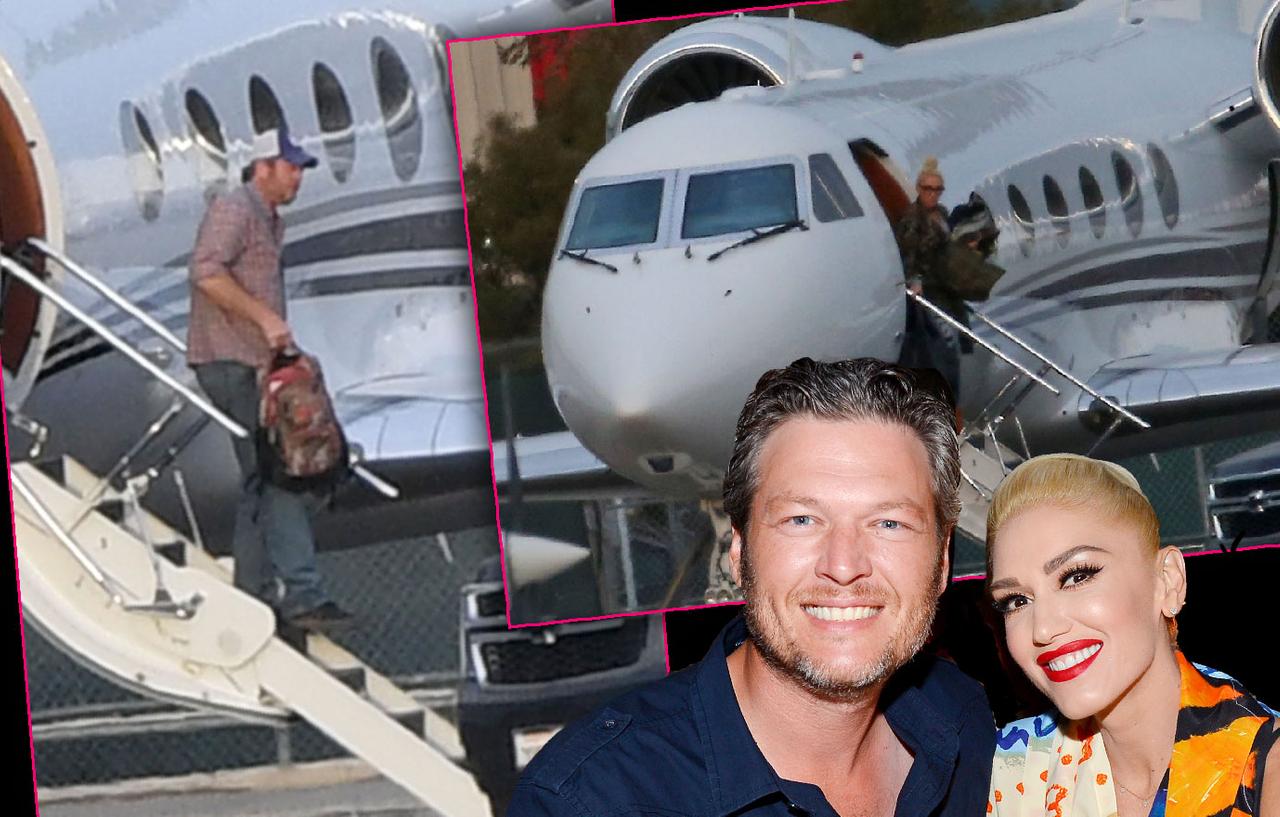 Gwen Stefani Blake Shelton Fly On Private Jet Before Easter