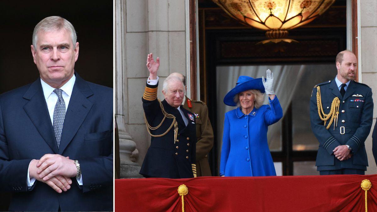 Photo of Andrew Mountbatten Windsor, King Charles, Queen Camilla, Prince William