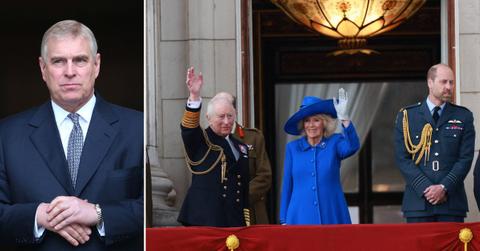 Photo of Andrew Mountbatten Windsor, King Charles, Queen Camilla, Prince William