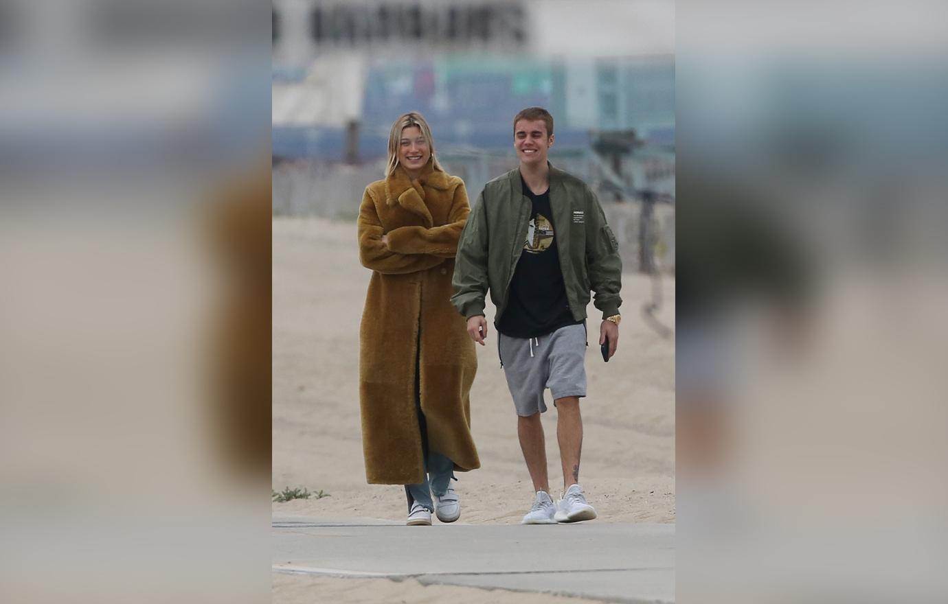 Justin Bieber And Hailey Baldwin Go For Beach Stroll