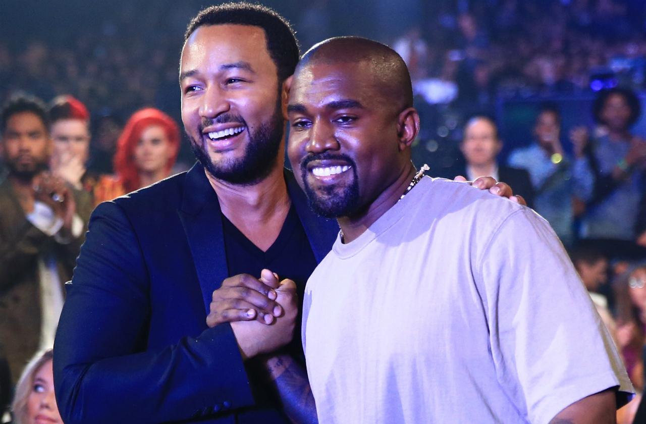 Recording artists John Legend (L) and Kanye West attend the 2015 MTV Video Music Awards at Microsoft Theater on August 30, 2015 in Los Angeles, California