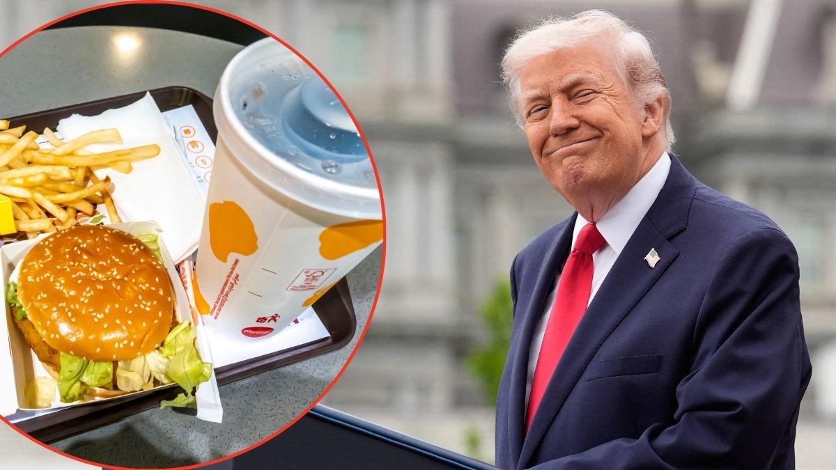 Photo of Donald Trump and McDonald's burger meal