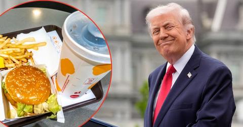 Photo of Donald Trump and McDonald's burger meal