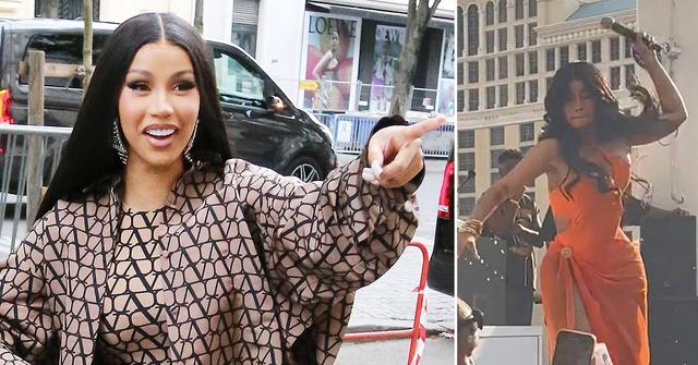cardi b throws microphone vegas pp