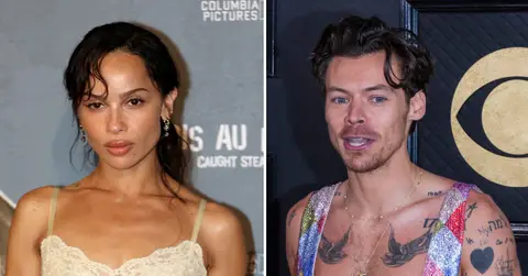 Split Photo of Zoe Kravitz and Harry Styles