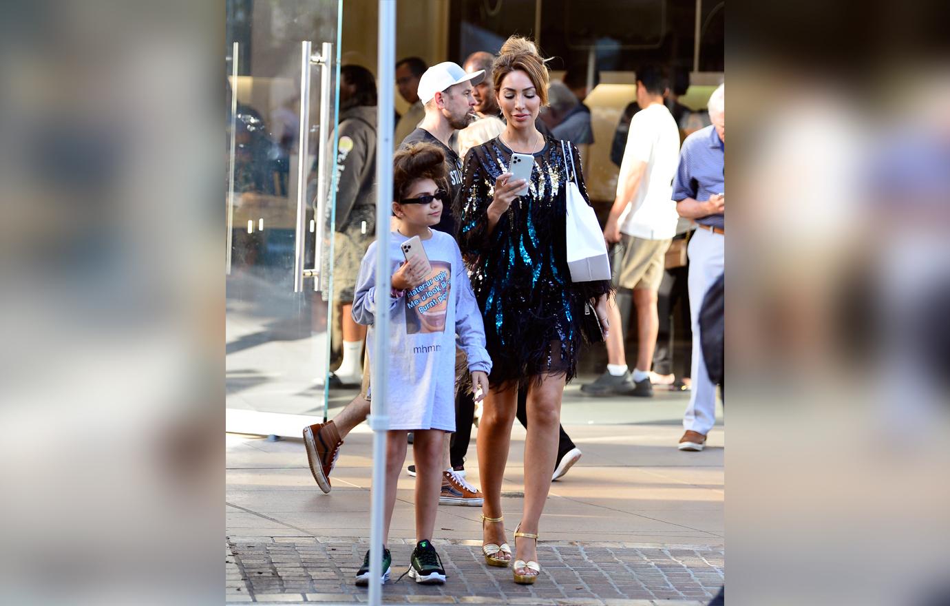 Farrah Abraham spoils herself and her daughter, Sophia as they are seen with their brand new $1200 iPhone 11 at the Grove in Los Angeles.