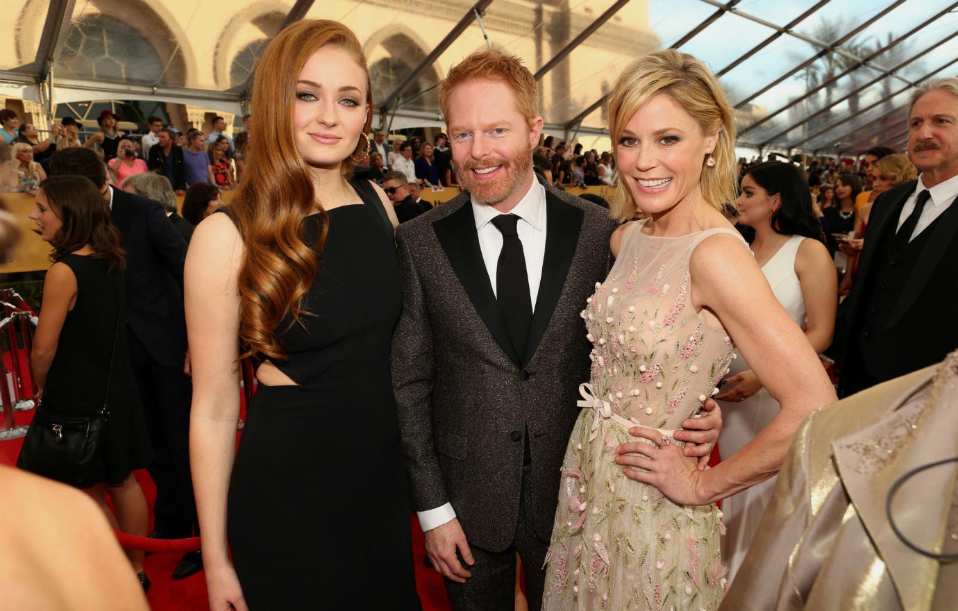 Sophie Turner, Jesse Tyler Ferguson and Julie Bowen attended TNT's 21st Annual Screen Actors Guild Awards at The Shrine Auditorium on January 25, 2015 in Los Angeles, California