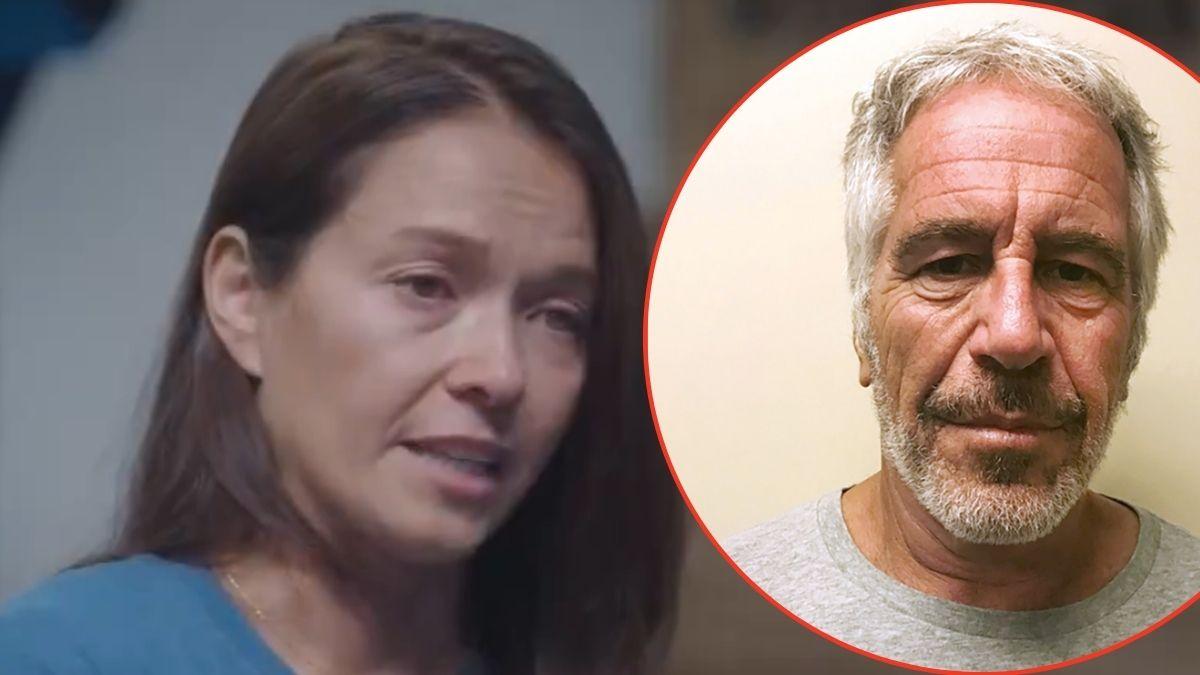 A photo of Roza Gilles alongside a photo of Jeffrey Epstein
