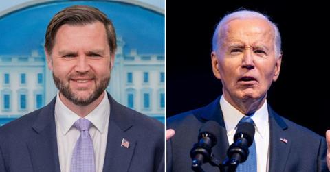 split image of JD Vance and Joe Biden