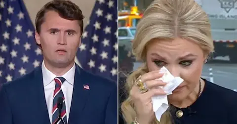 Composite photo of Charlie Kirk and Erika Kirk