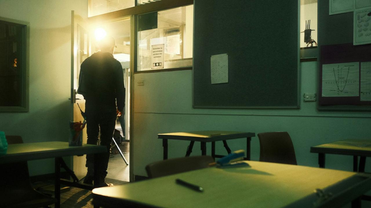 Two employees were shot in the school.