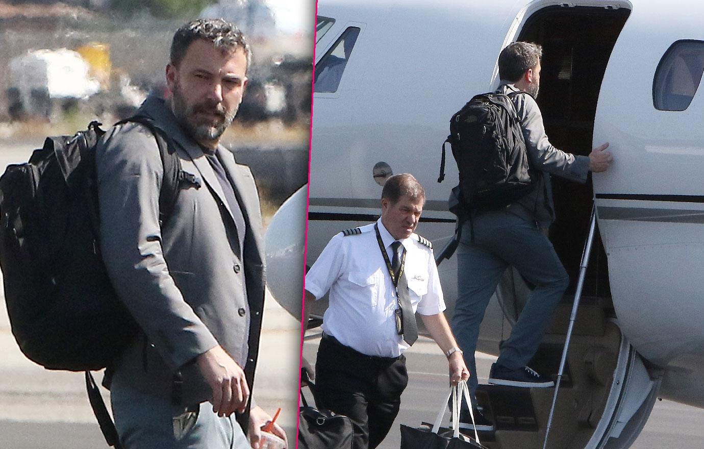 Ben Affleck Looks Like Big Kid Boarding Private Jet