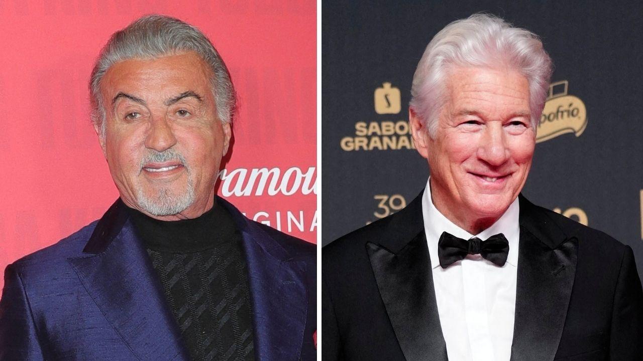 Split photo of Sylvester Stallone and Richard Gere