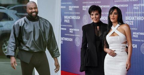 Split photo of Kanye West, Kris Jenner and Kim Kardashian