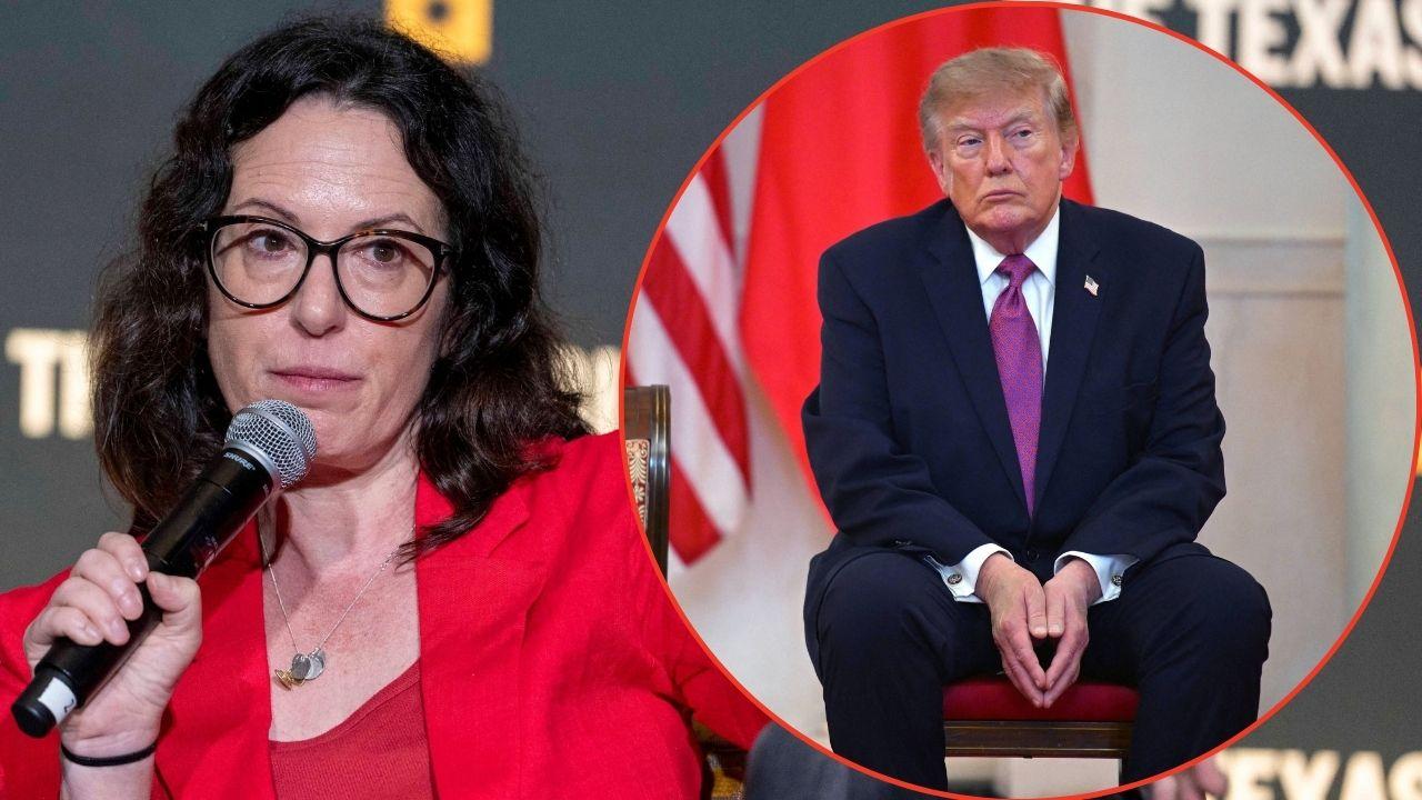 Split image of Maggie Haberman and Donald Trump