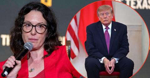 Split image of Maggie Haberman and Donald Trump