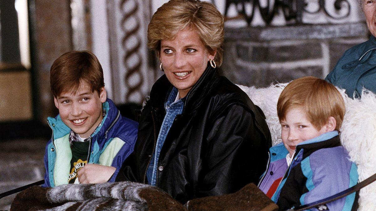 Photo of Princess Diana with Princes Harry and William
