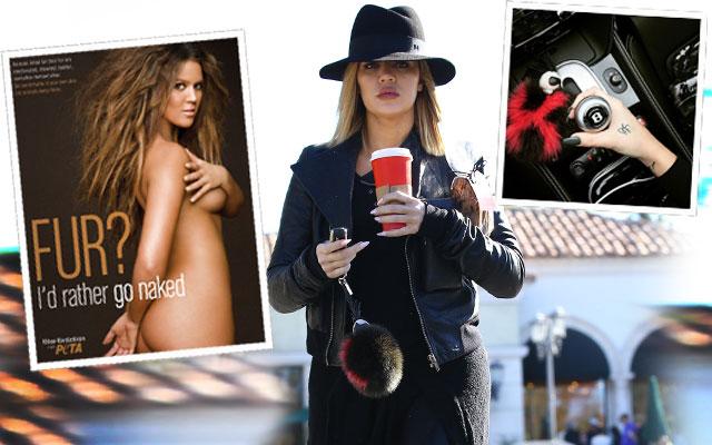 Khloe Kardashian Caught Wearing Fur After PETA Campaign