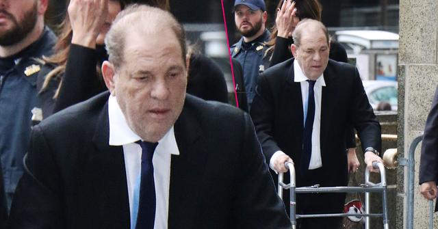 Harvey Weinstein Wearing Dark Suit and Tie, White Shirt Walking with Walker To CourtHarvey Weinstein To Face Sex Assault Charges In Court Amid #MeToo