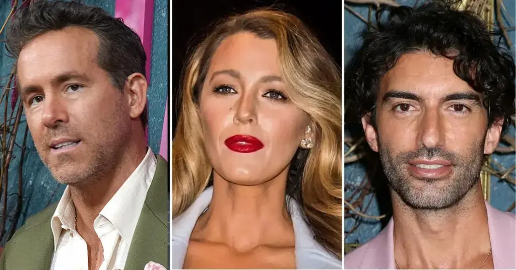 Composite photo of Ryan Reynolds, Blake Lively and Justin Baldoni
