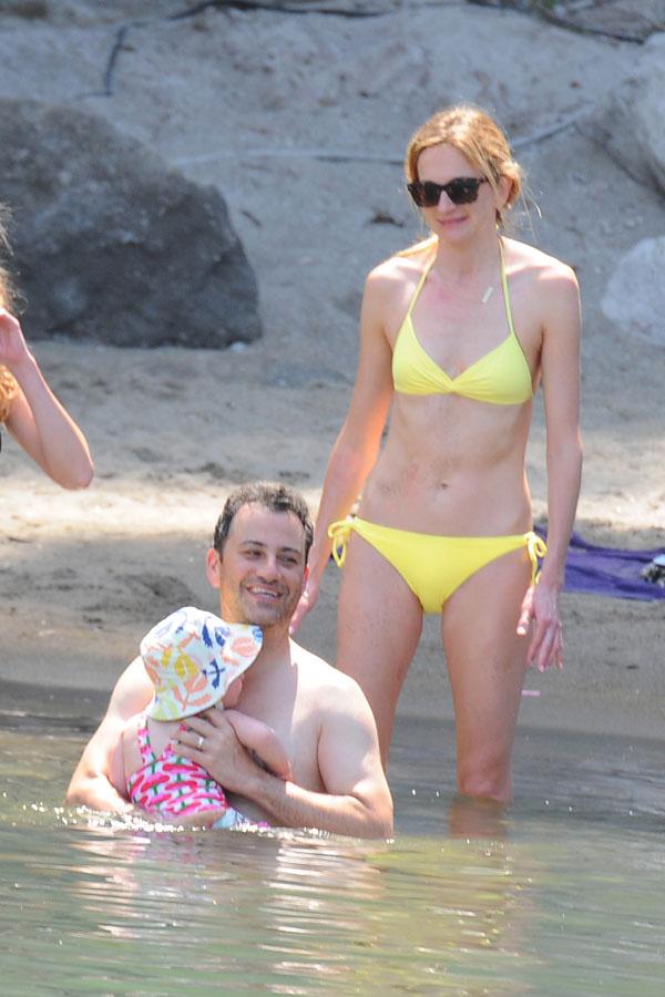 Jimmy Kimmel Shirtless Wife Daughter Jane Beach