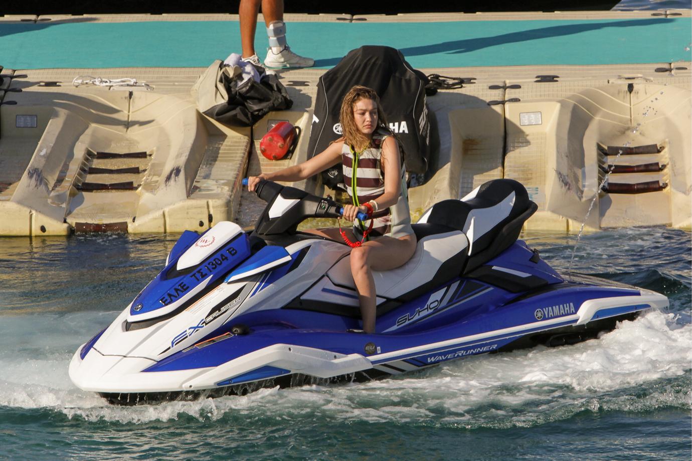 Gigi Hadid Riding Jet-ski in the Ocean