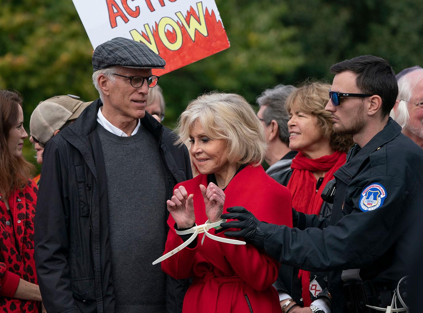 Ted Danson Standing with Jane Fonda arrested While Protesting Climate Change