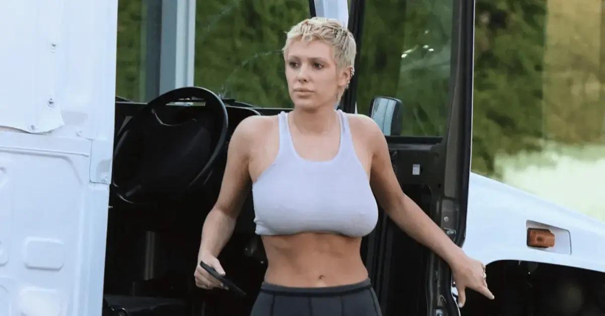 Bianca Censori looks distressed as she wears just a bra & silver ripped  underwear on tense outing with Kanye West in LA