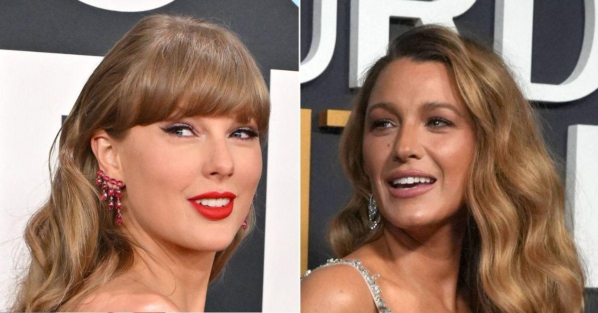 Split photo of Taylor Swift, Blake Lively