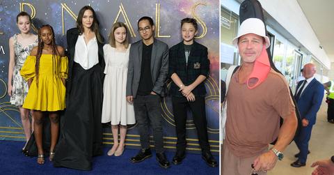 angelina with the kids brad pp