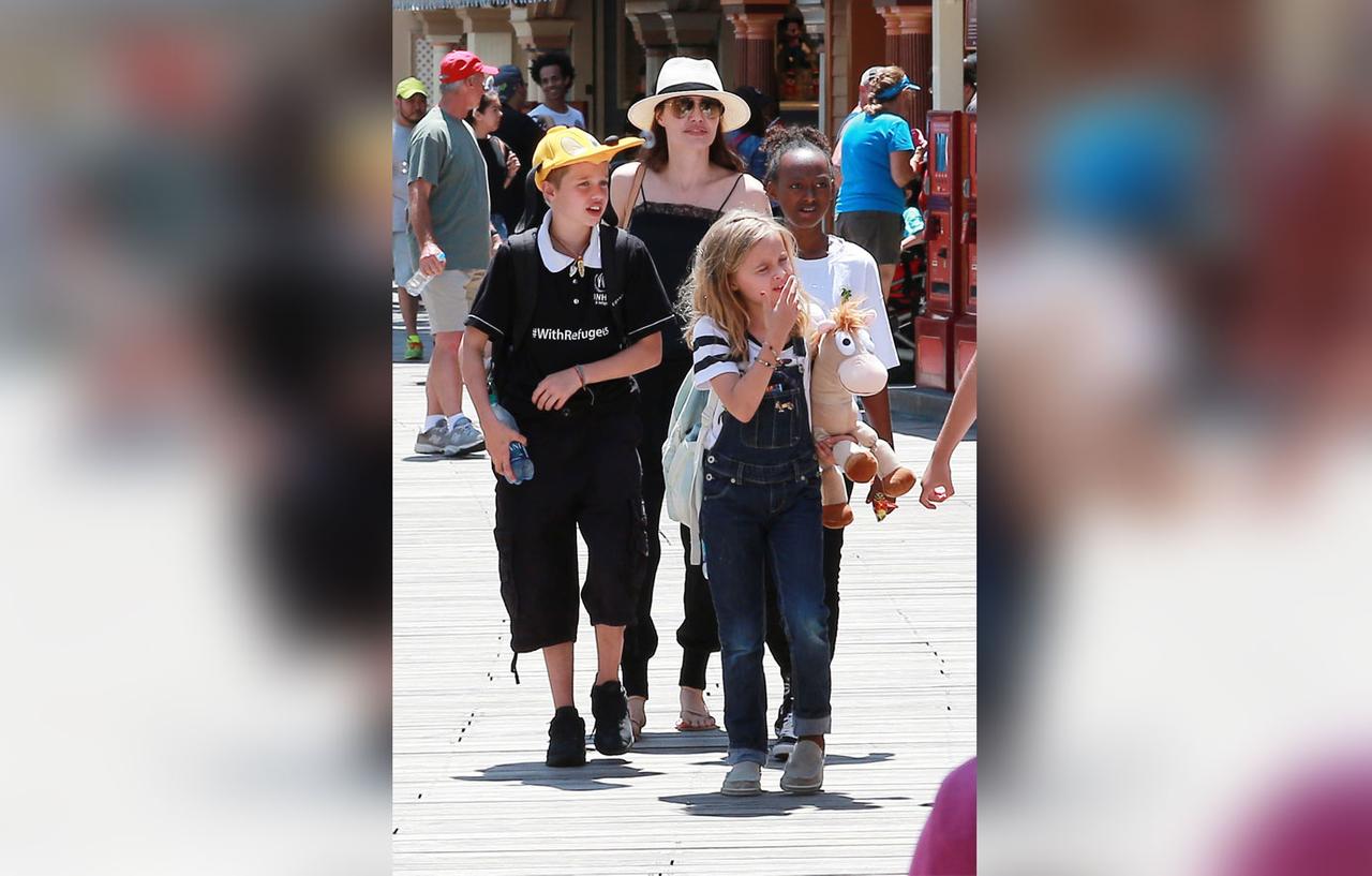 Angelina Jolie Is Scary Skinny On Twins’ Birthday Trip To Disneyland