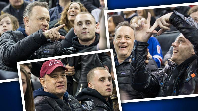 Tom Hanks & Son Hockey Game Photos