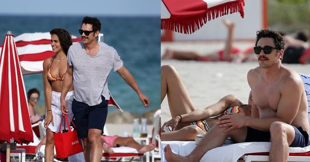 //james franco in beach pda with girfriend pp