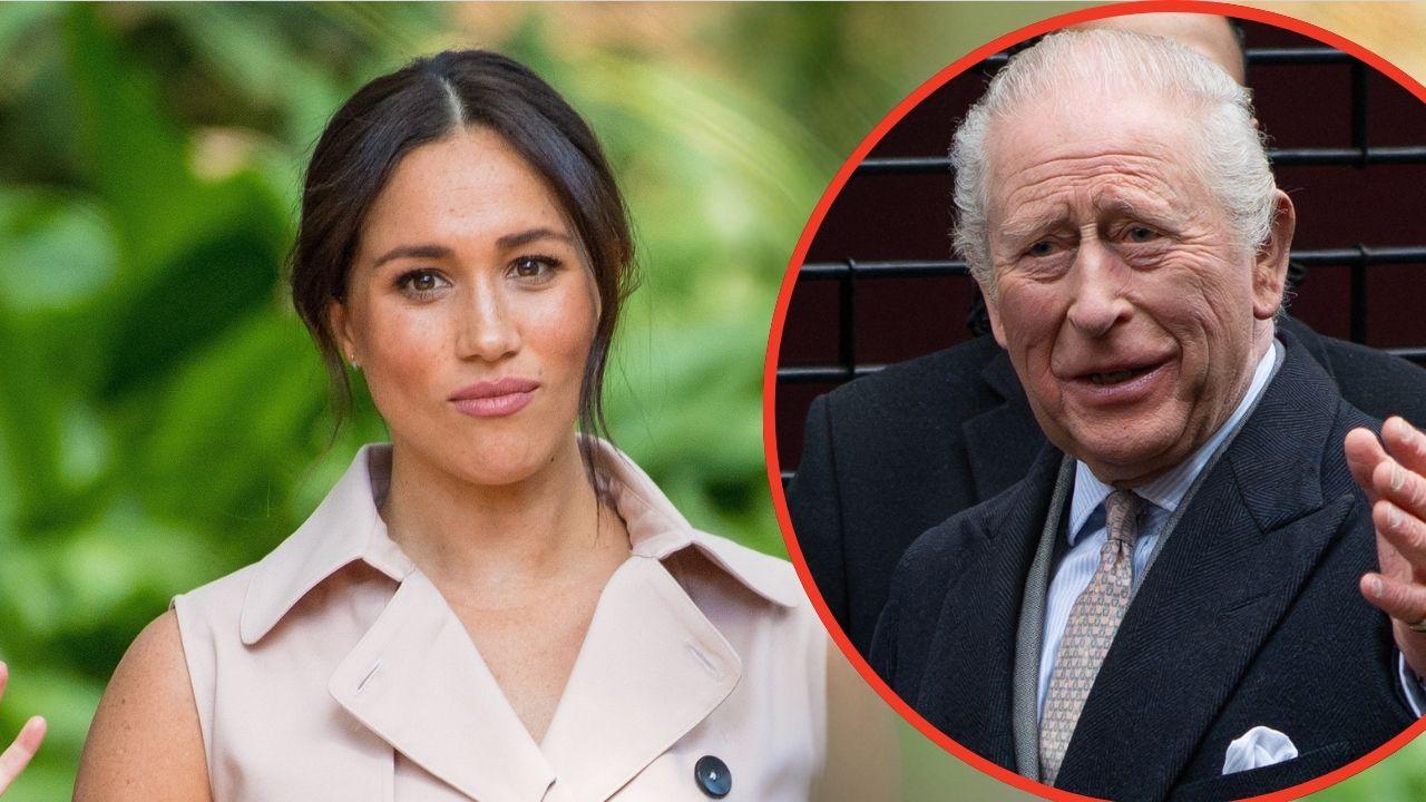 Photo of King Charles and Meghan Markle.