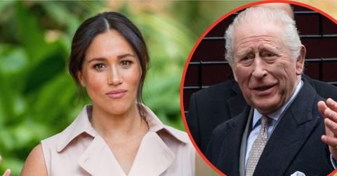 Photo of King Charles and Meghan Markle.