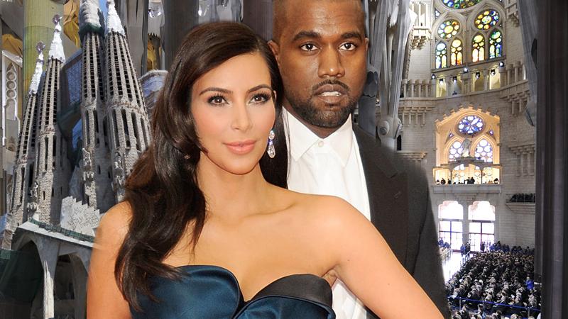 //kim kardashian and kanye west la sagrada familia