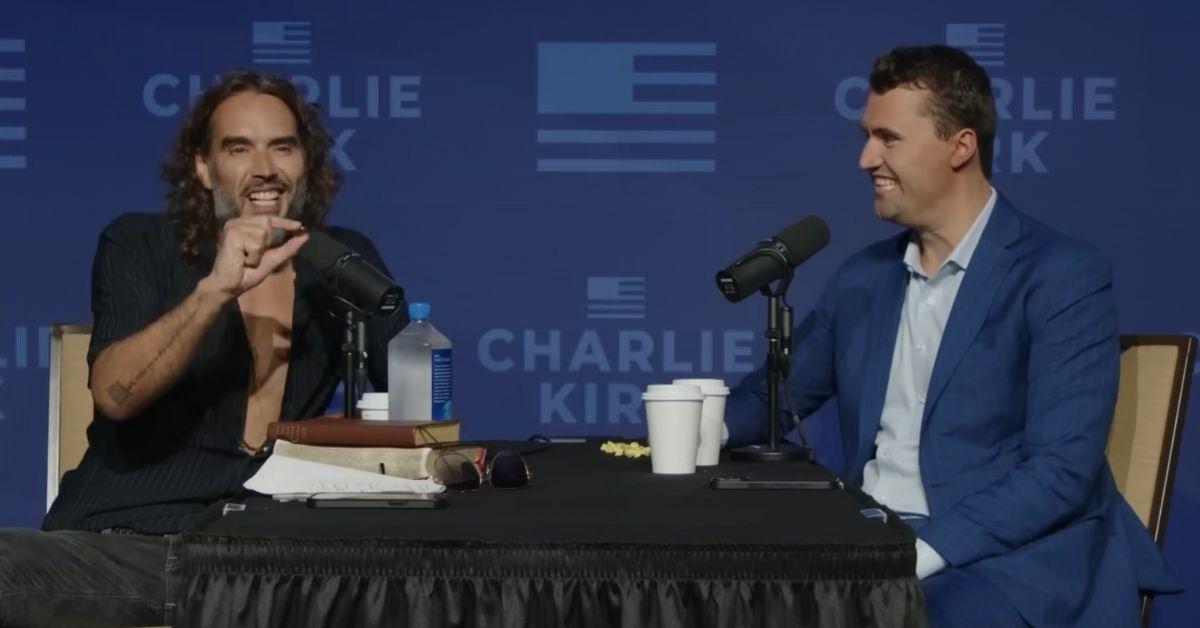 Photo of Russell Brand and Charlie Kirk