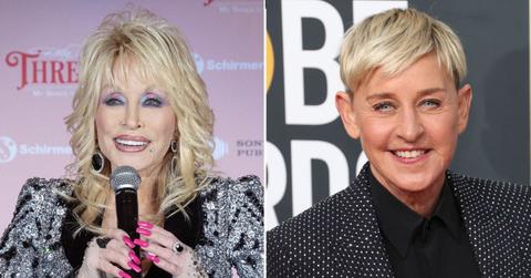 A photo of Dolly Parton alongside a photo of Ellen DeGeneres