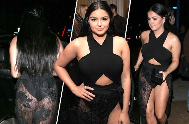 //ariel winter butt legs lace sheer dress pp