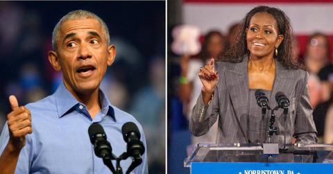 Split photo of Barack Obama, Michelle Obama