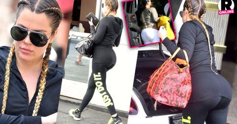 One Day, Two OMG Booties! Khloe & Kim Kardashian Face Off In L.A. Booty
