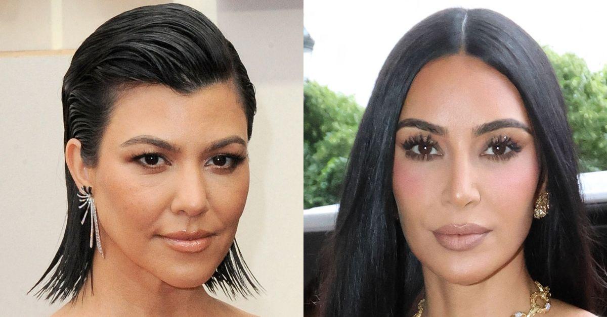 Split photo of Kourtney Kardashian, Kim Kardashian