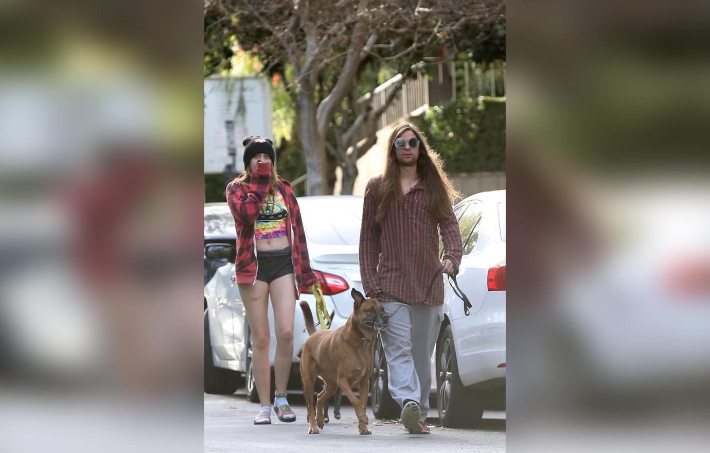 Paris Jackson And Beau Walk Dog After Her Suicide Attempt