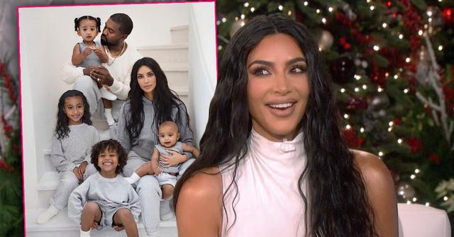 Inset Kardashian West Christmas Card, Kim on ELLEN,Kim Kardashian Admits To Photoshopping Family Christmas Card