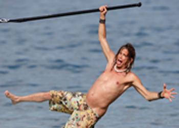 //steven tyler fall shower teeth splash